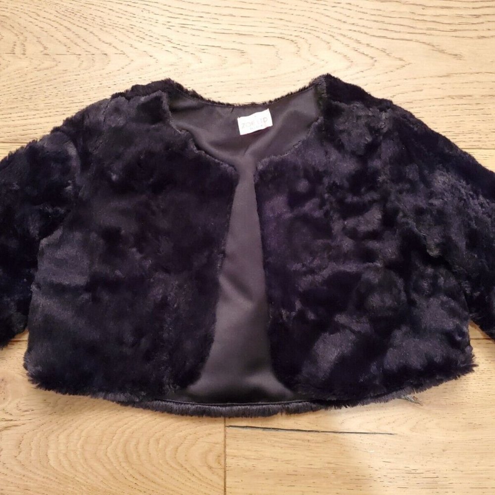 ZOE LTD faux fur black wrap / cape / jacket / shrug - 6/6x